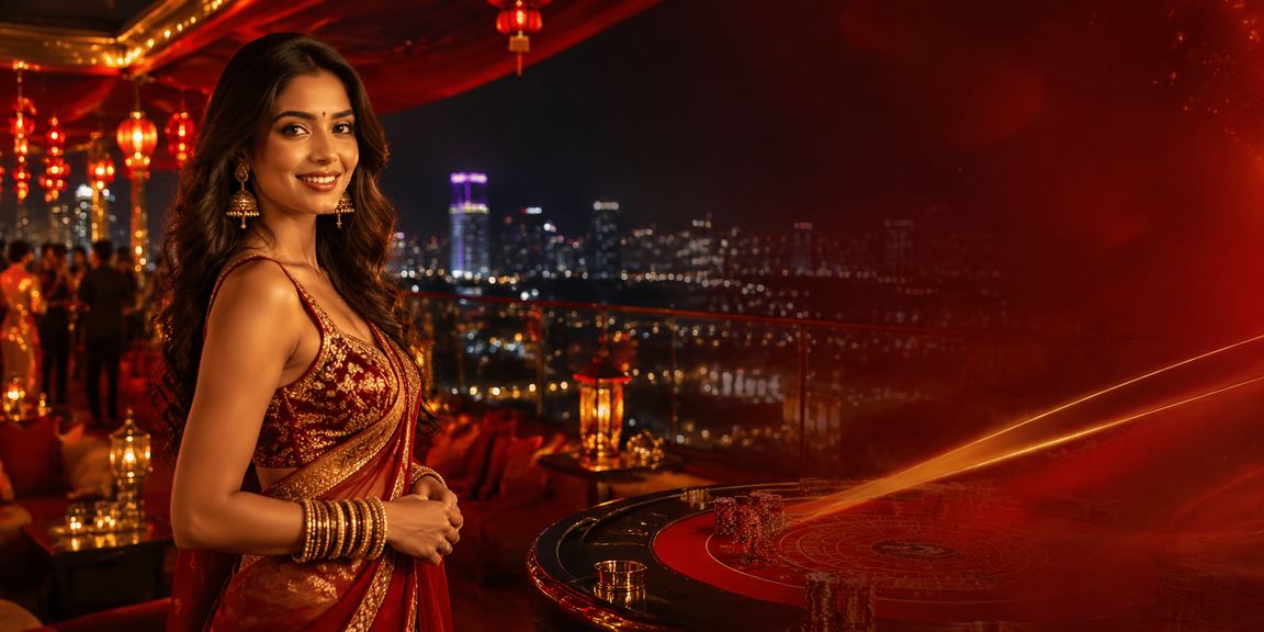 Player using mobile deposit in India with vibrant red gold theme