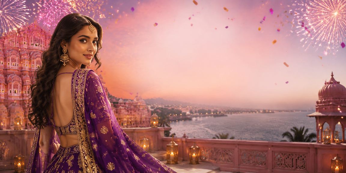 Indian player enjoying live casino games with traditional backdrop